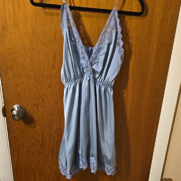 Elegant Blue Lace Trim Nightgown S - Picture 1 of 2